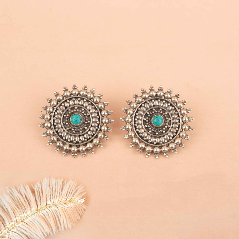 Mizoya Intricate Turquoise Classic Stud Earring