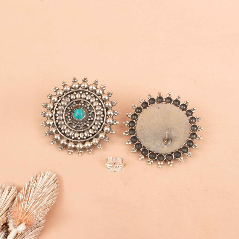 Mizoya Intricate Turquoise Classic Stud Earring