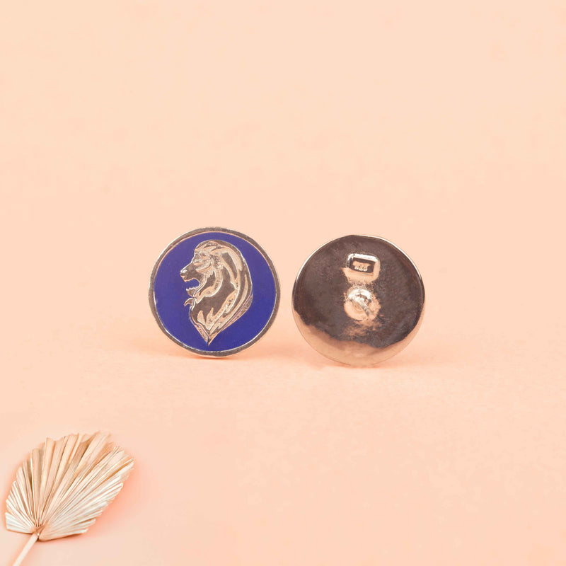 Mizoya Lion Crest Earrings