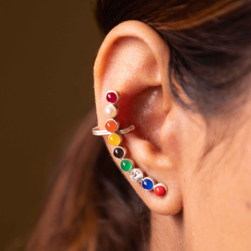 Mizoya Navratan Crescent Earcuff