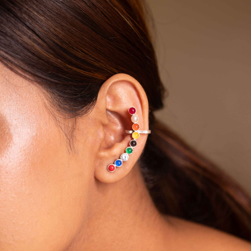 Mizoya Navratan Crescent Earcuff