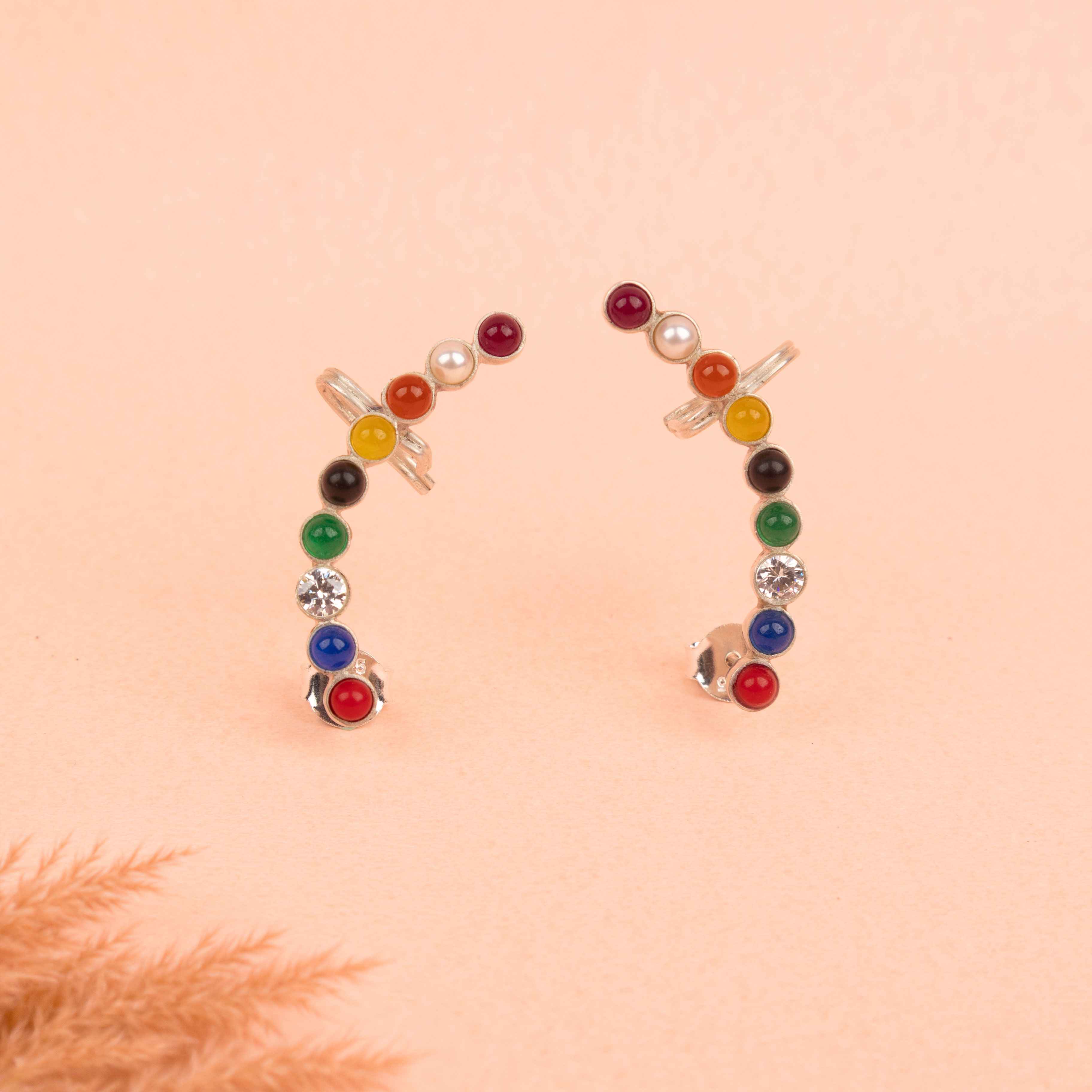 Mizoya Navratan Crescent Earcuff