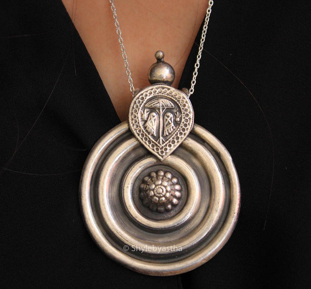 Moh Concentric Circular Pendant