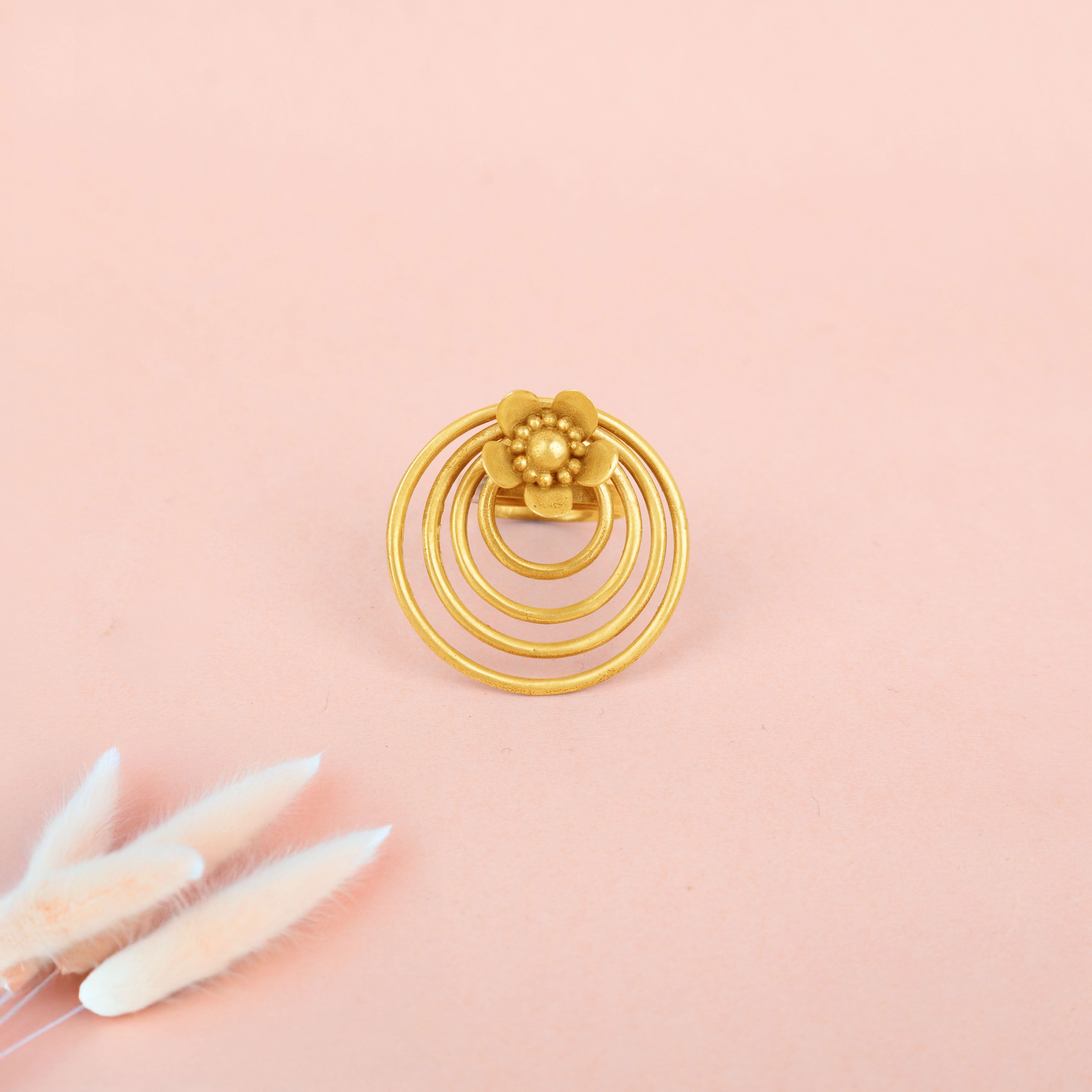 Moh Concentric Flower Embossed Ring