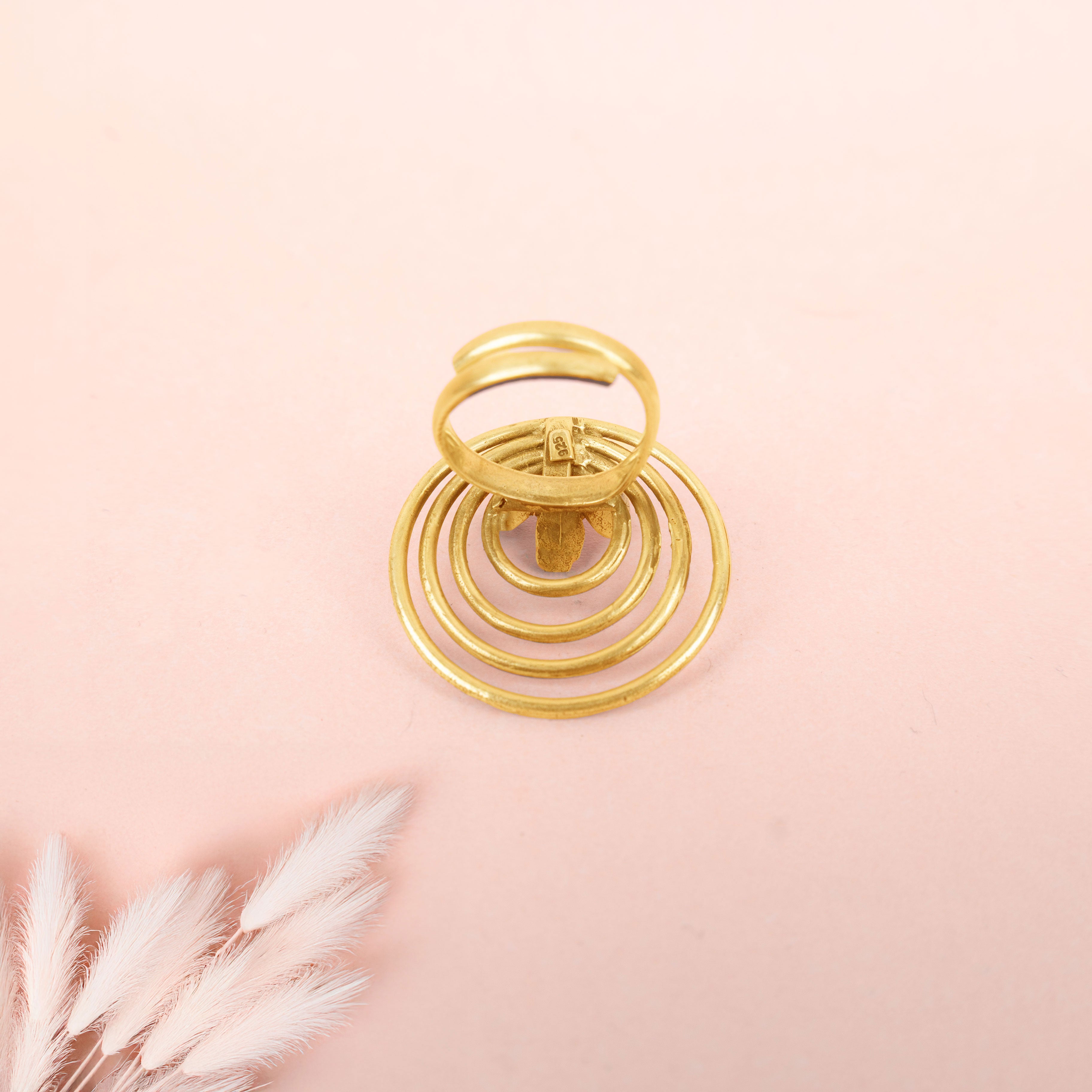 Moh Concentric Flower Embossed Ring