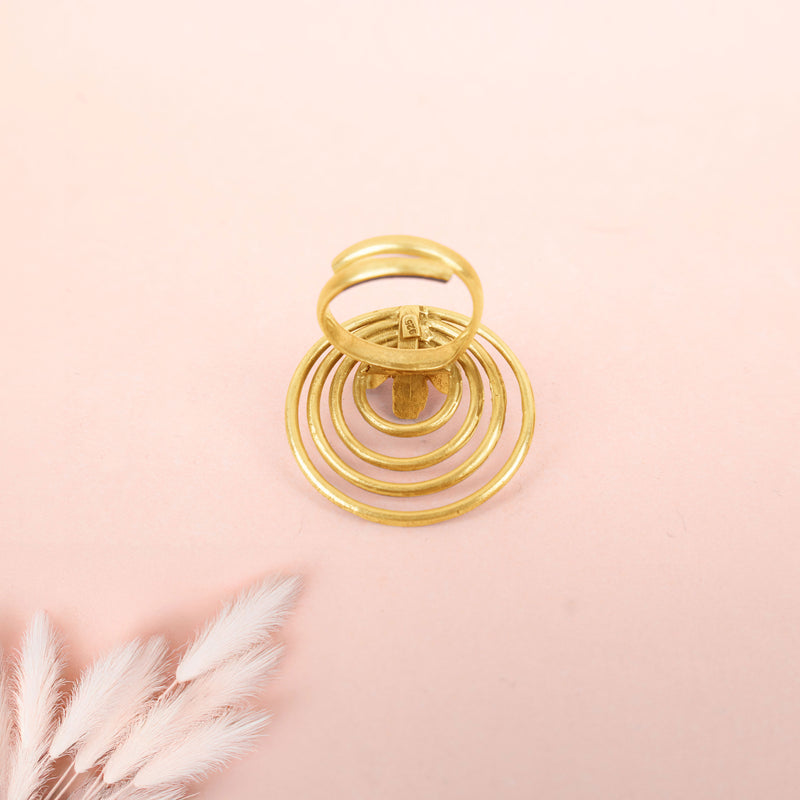 Moh Concentric Flower Embossed Ring