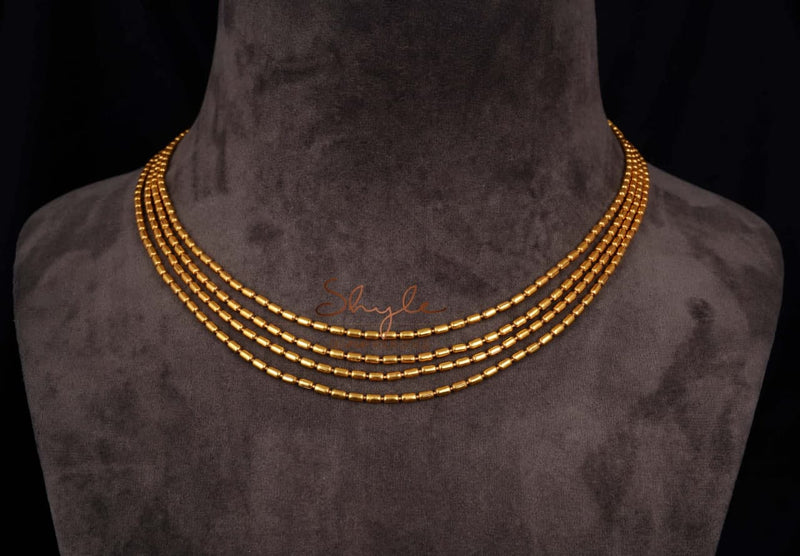 Moh Fine layered back flower motif Gold plated Necklace