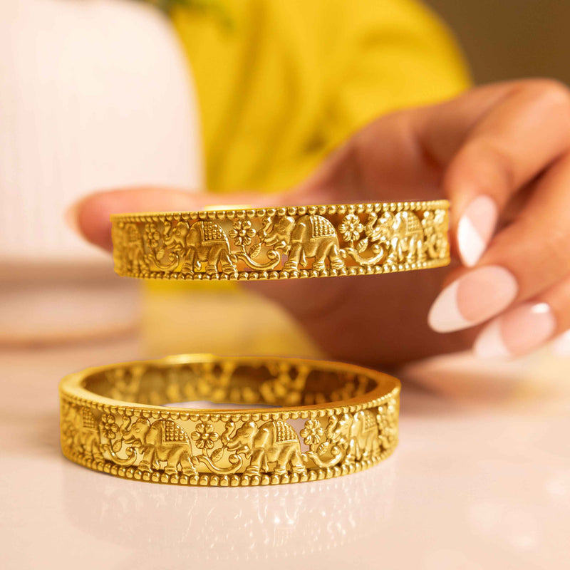 925 silver gaj sawari motif shaahi bangle - alternate view 8