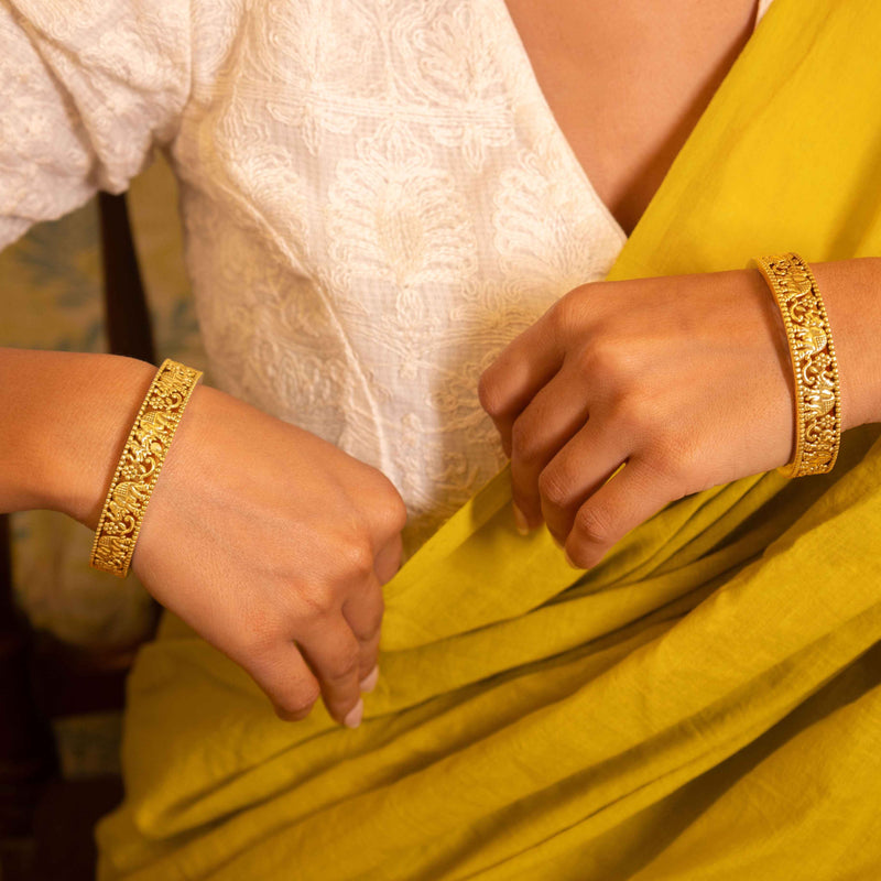 925 silver gaj sawari motif shaahi bangle - alternate view 9