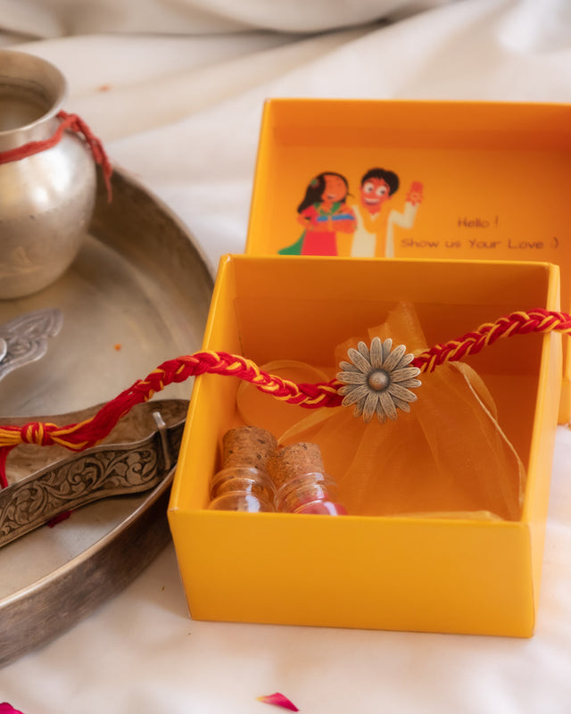 Moh Intricate Sunflower Brooch cum Rakhi
