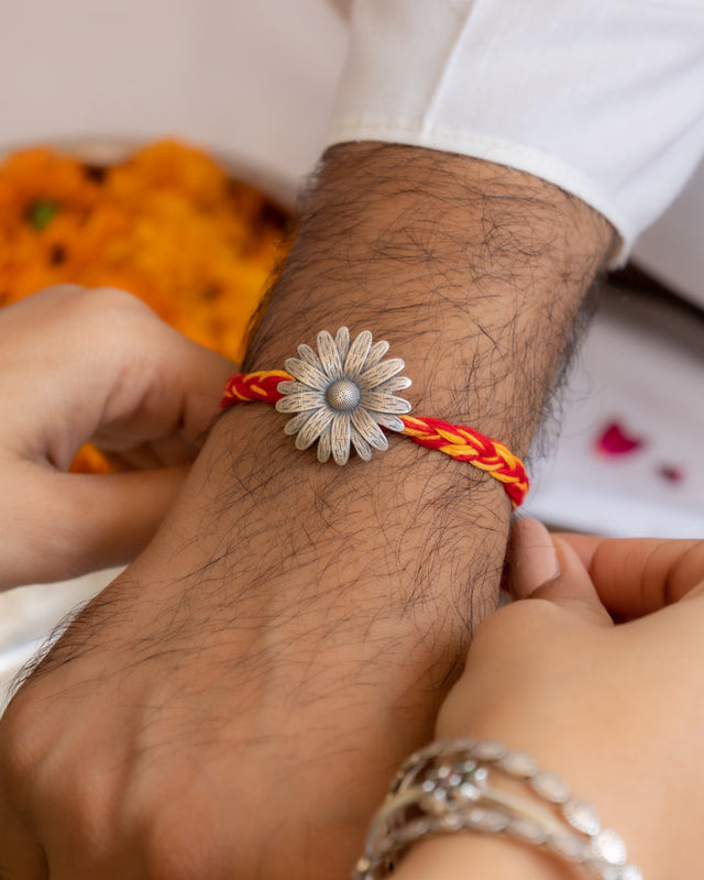 Moh Intricate Sunflower Brooch cum Rakhi