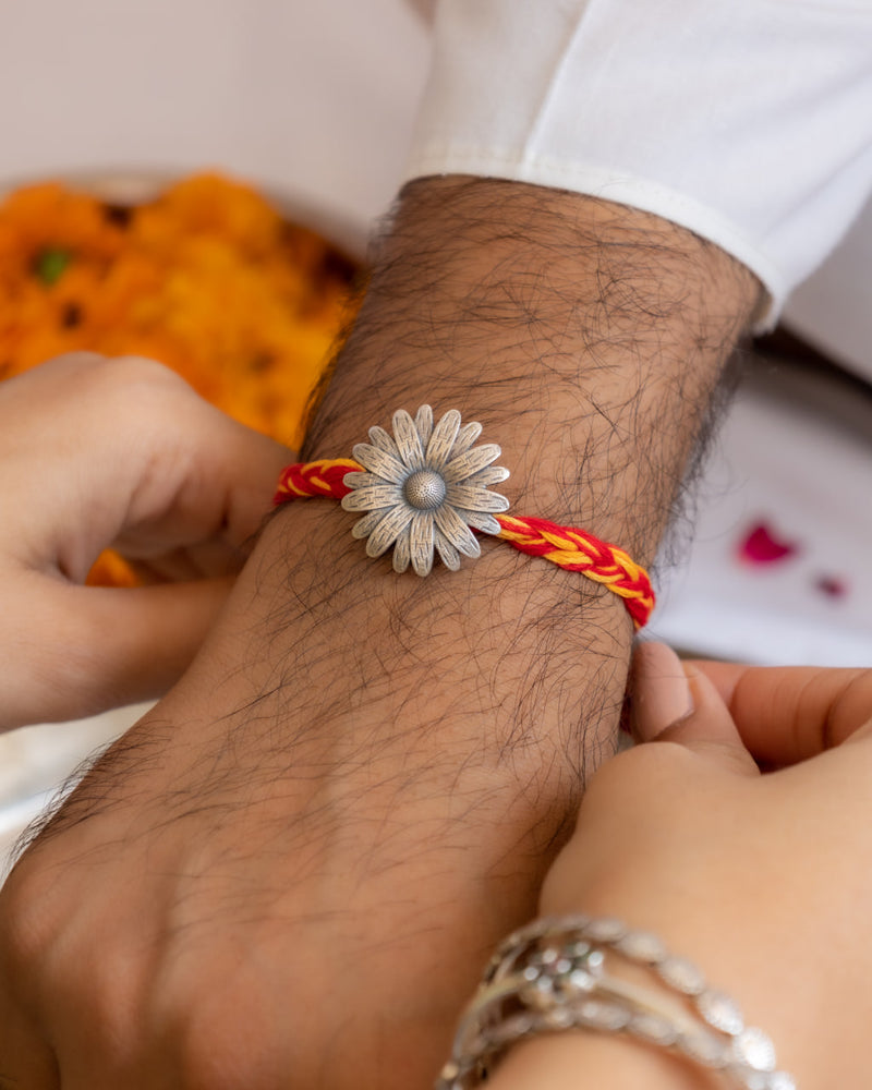 Moh Intricate Sunflower Brooch cum Rakhi