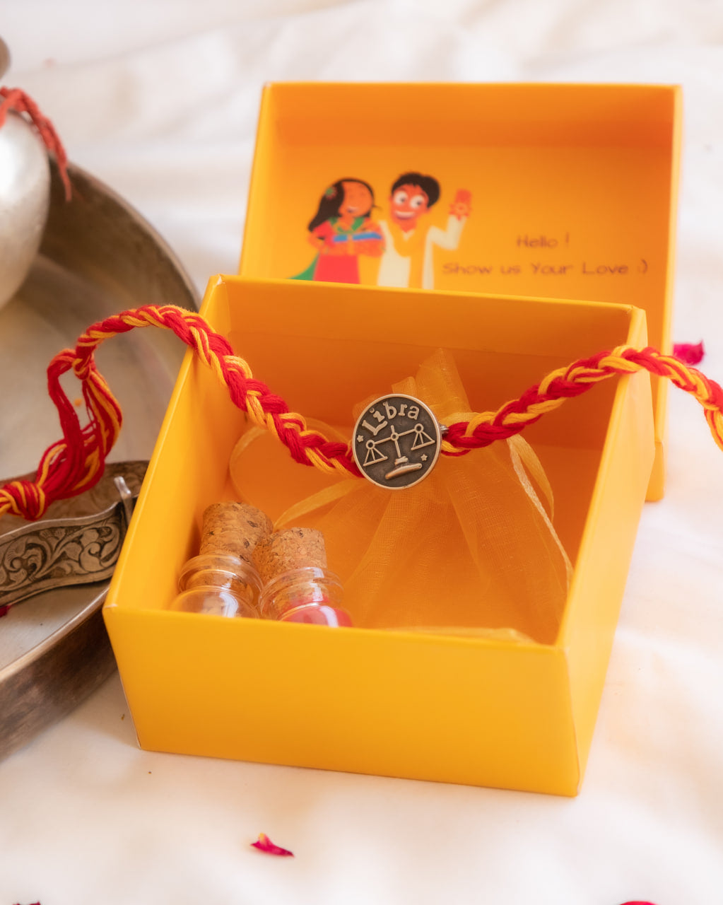 Moh Libra Sun Sign Brooch Cum Rakhi