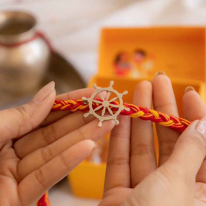 Moh Ship Handle Brooch Cum Rakhi