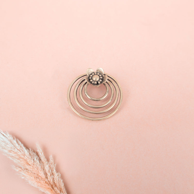 Moh Concentric Flower Embossed Pendant