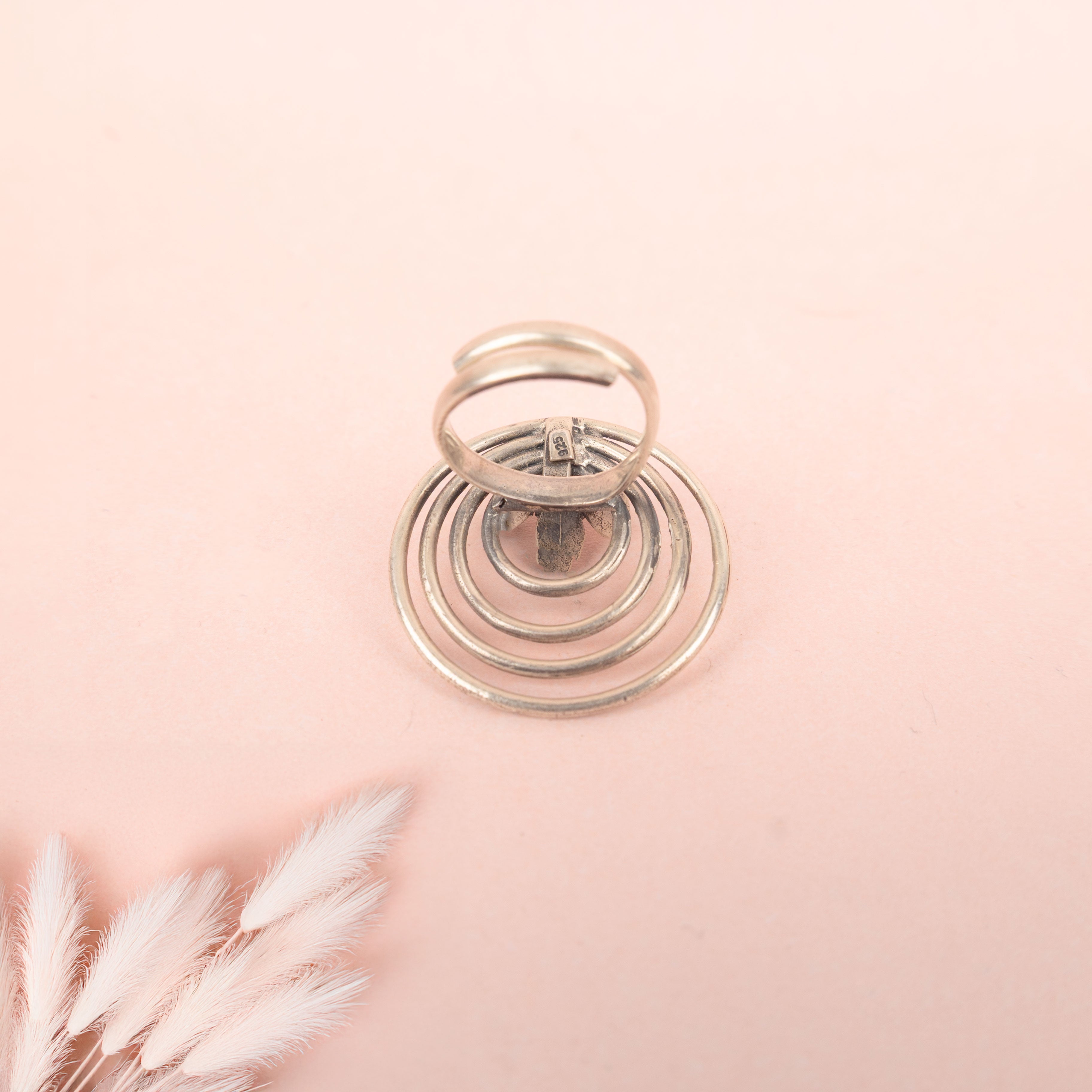 Moh Concentric Flower Embossed Ring