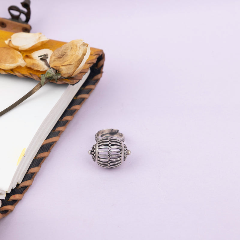 Moh Embossed Carved Statement Ring