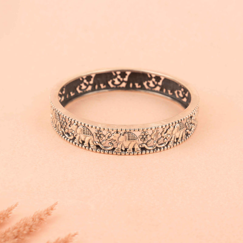 925 silver gaj sawari motif shaahi bangle - alternate view 6