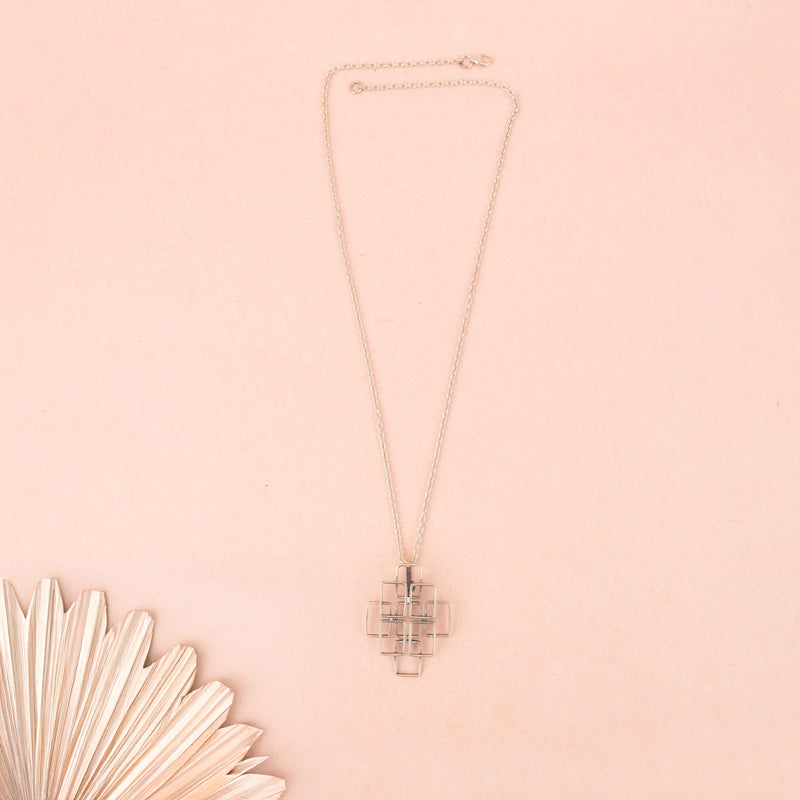 Moh Geometric Sequence Necklace Earring Ring Set