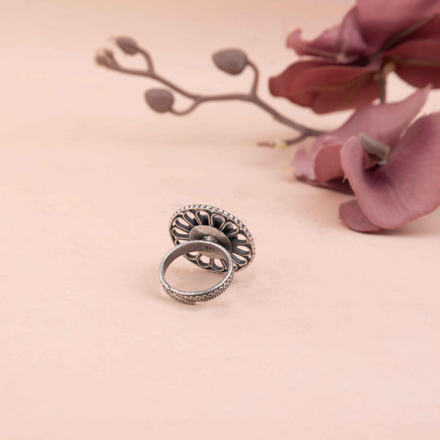 Moh Intricate Petal Carved Embossed Ring