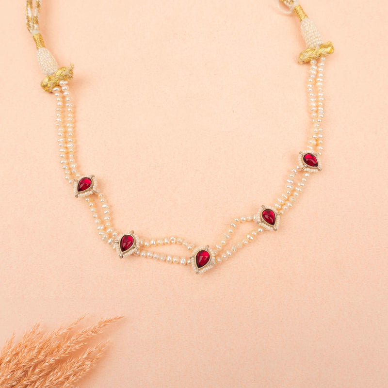 Moh Kundan Drop Sadabahaar Moti Choker