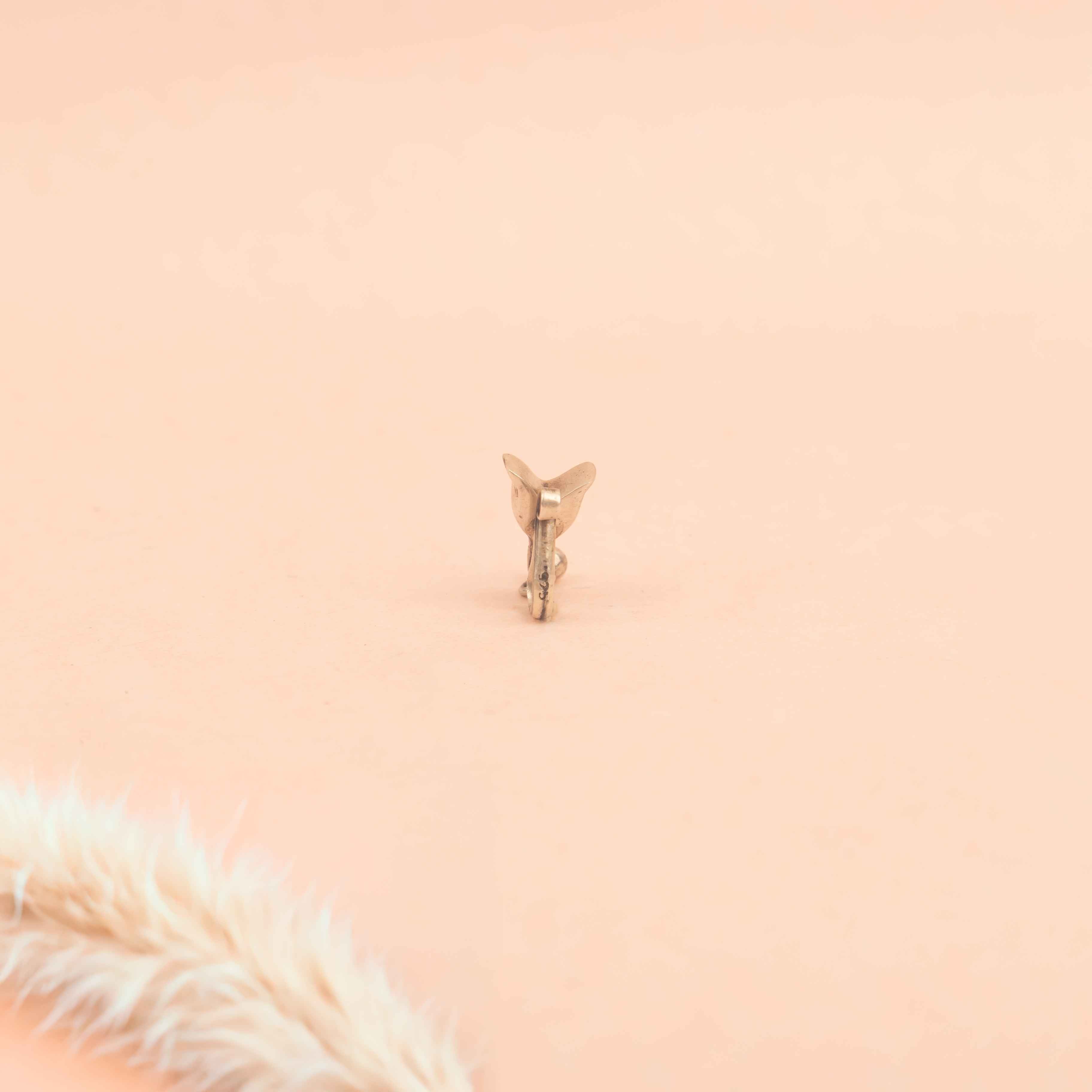 Moh Kundan Lotus Ball Drop Non Pierced Nose Clip on