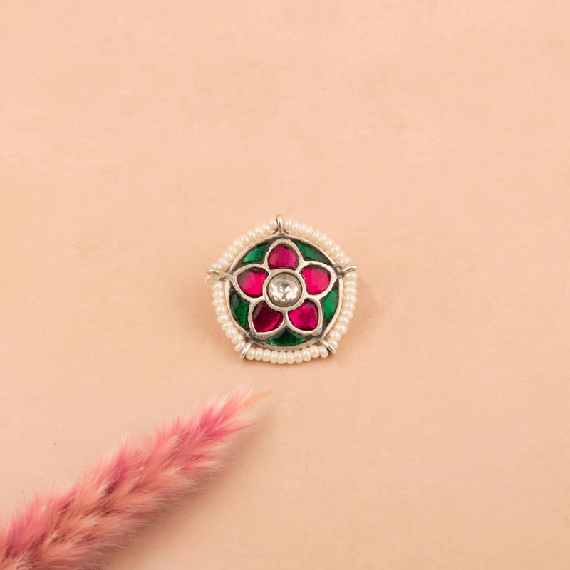 Moh Kundan Phool Shaahi Non Pierced Nose Clip on