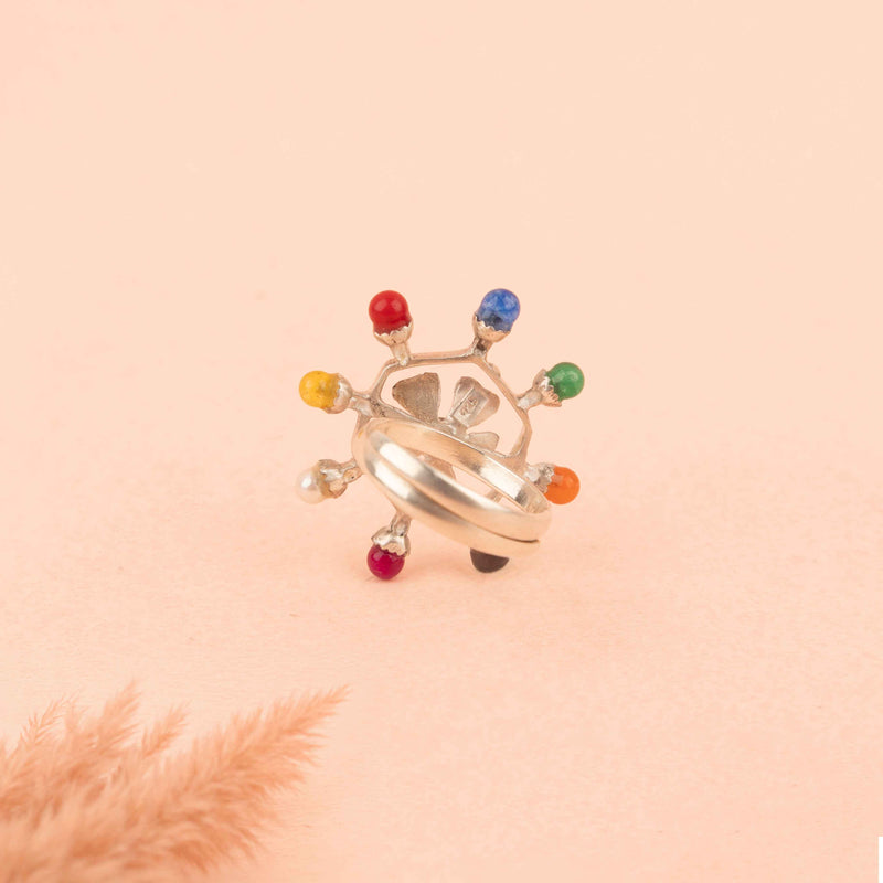 Moh Navratan Floral Ring
