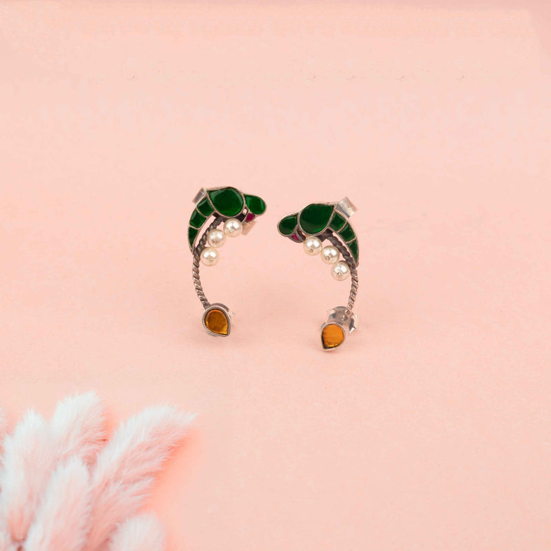 Moh Parrot Kundan Earcuff