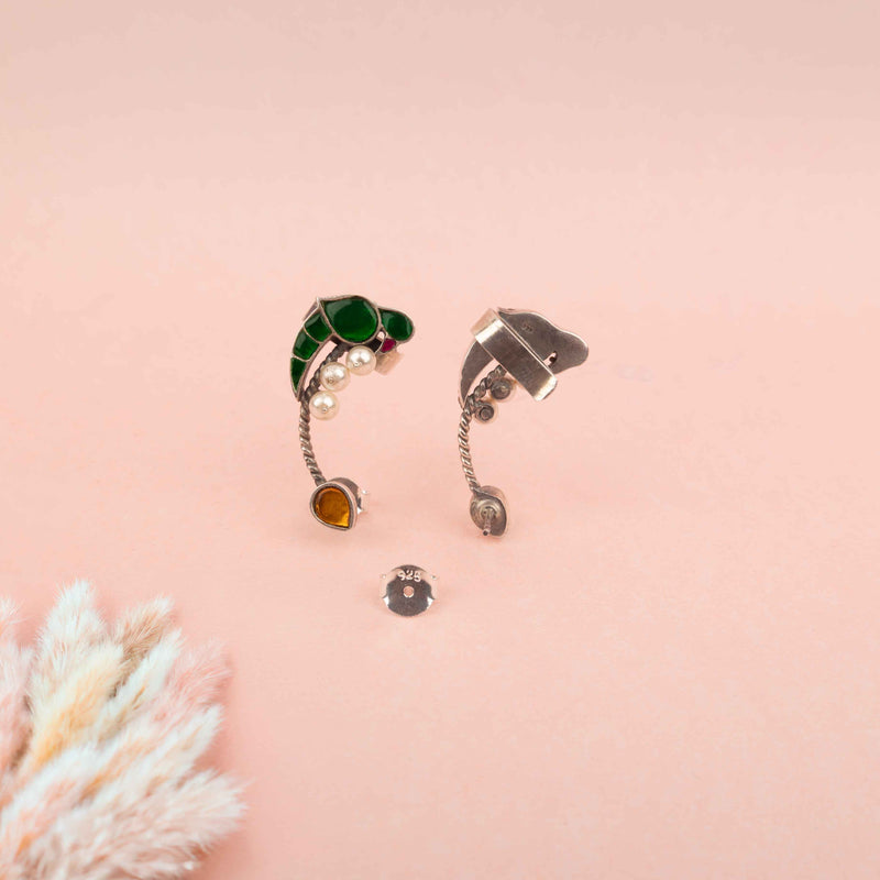 Moh Parrot Kundan Earcuff