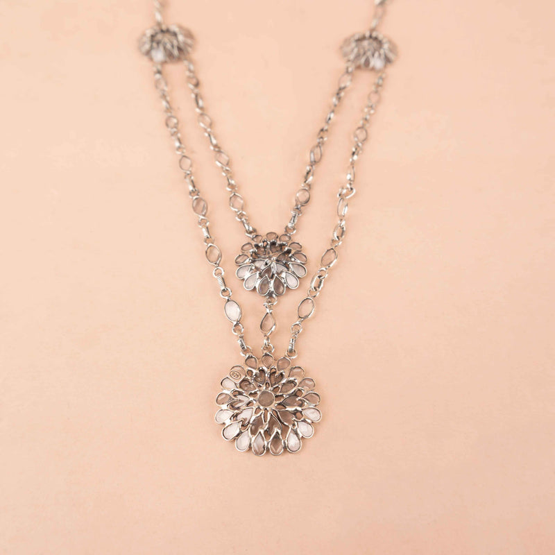 Moh Scintillating Flower Layered Necklace
