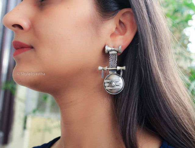 Shiva Triple Damru Quirky Earrings