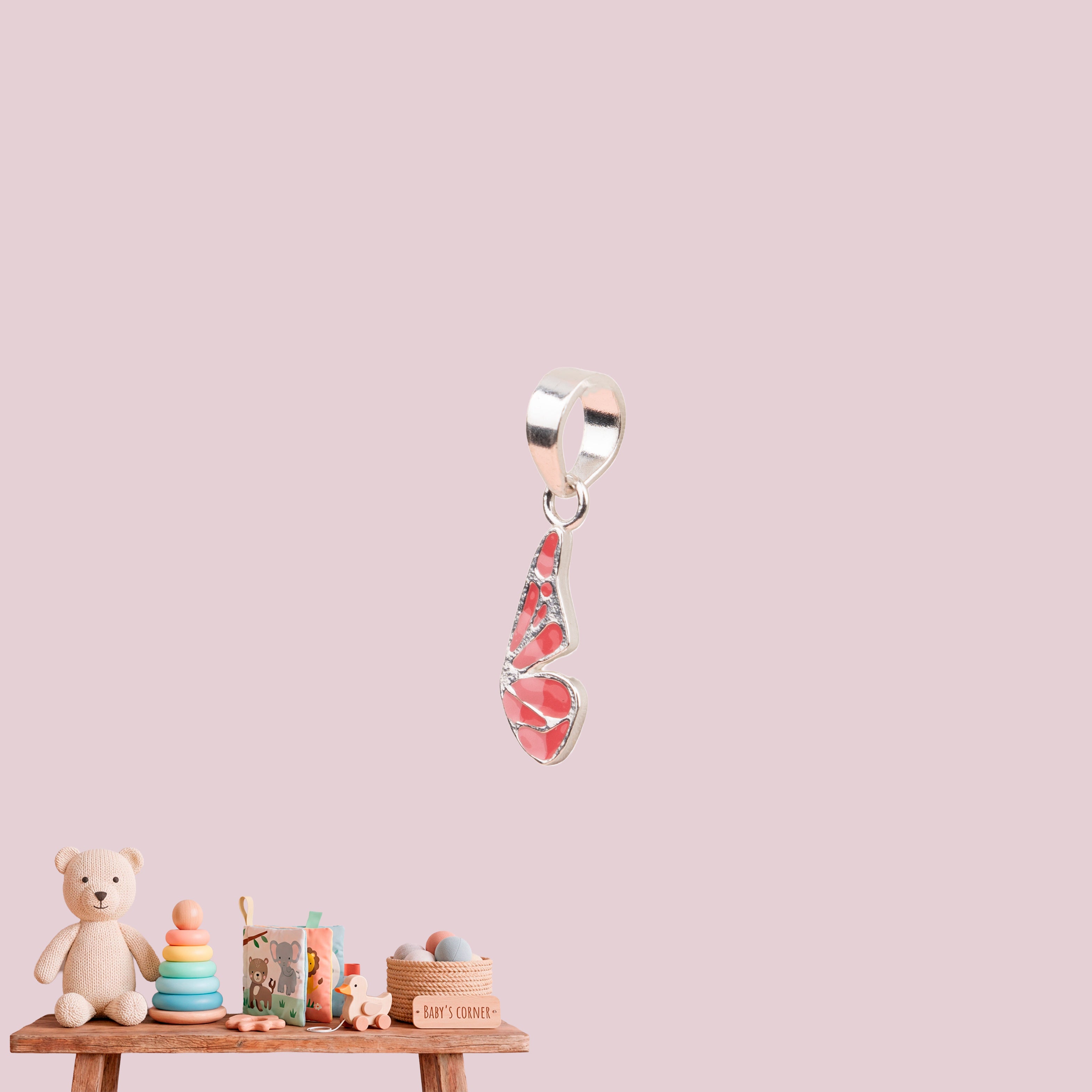 Pretty Pink Butterfly Pendant