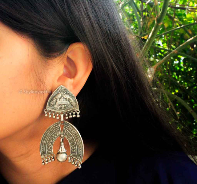 Anvaya Classic Peacock Art Earrings