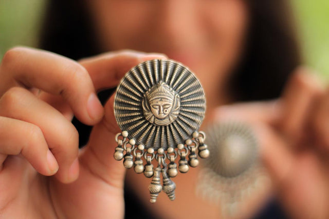 Mizoya Durga Motif Embossed Hangings