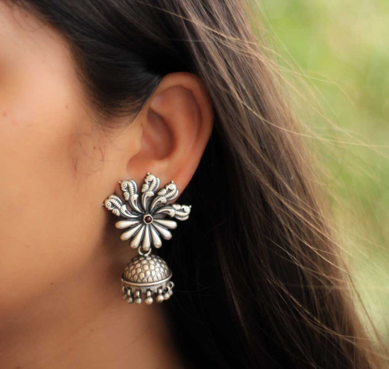Anvaya Mini Parrot Motif Quirky Jhumkis