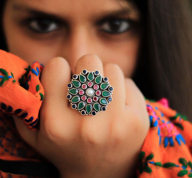 Essence Stone Studded Cocktail Ring
