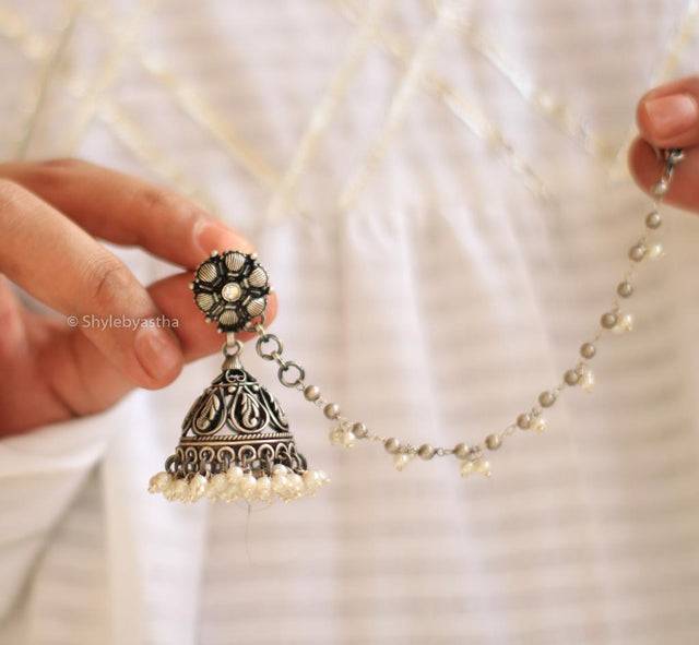 Dulari Embossed Carved Jhumka