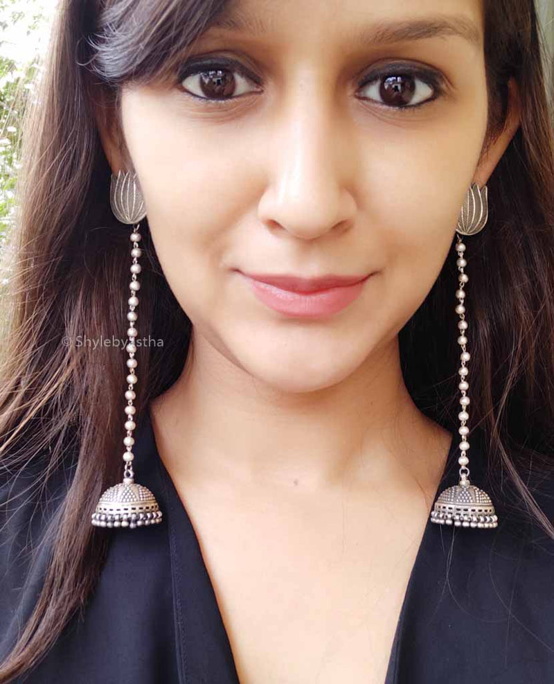 Dulari Lotus Long Jhumka