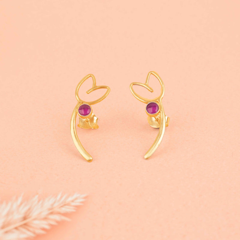 Qurbat Pink Tulip studs
