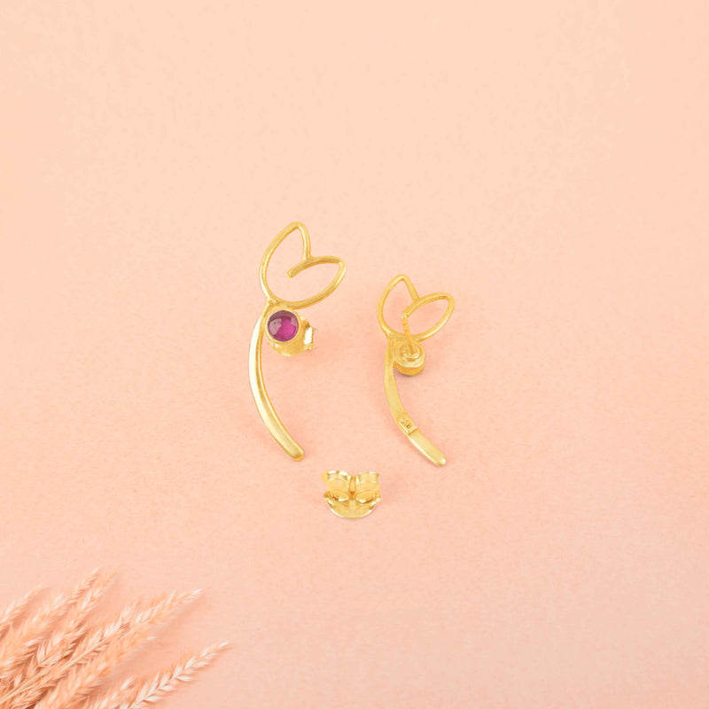 Qurbat Pink Tulip studs