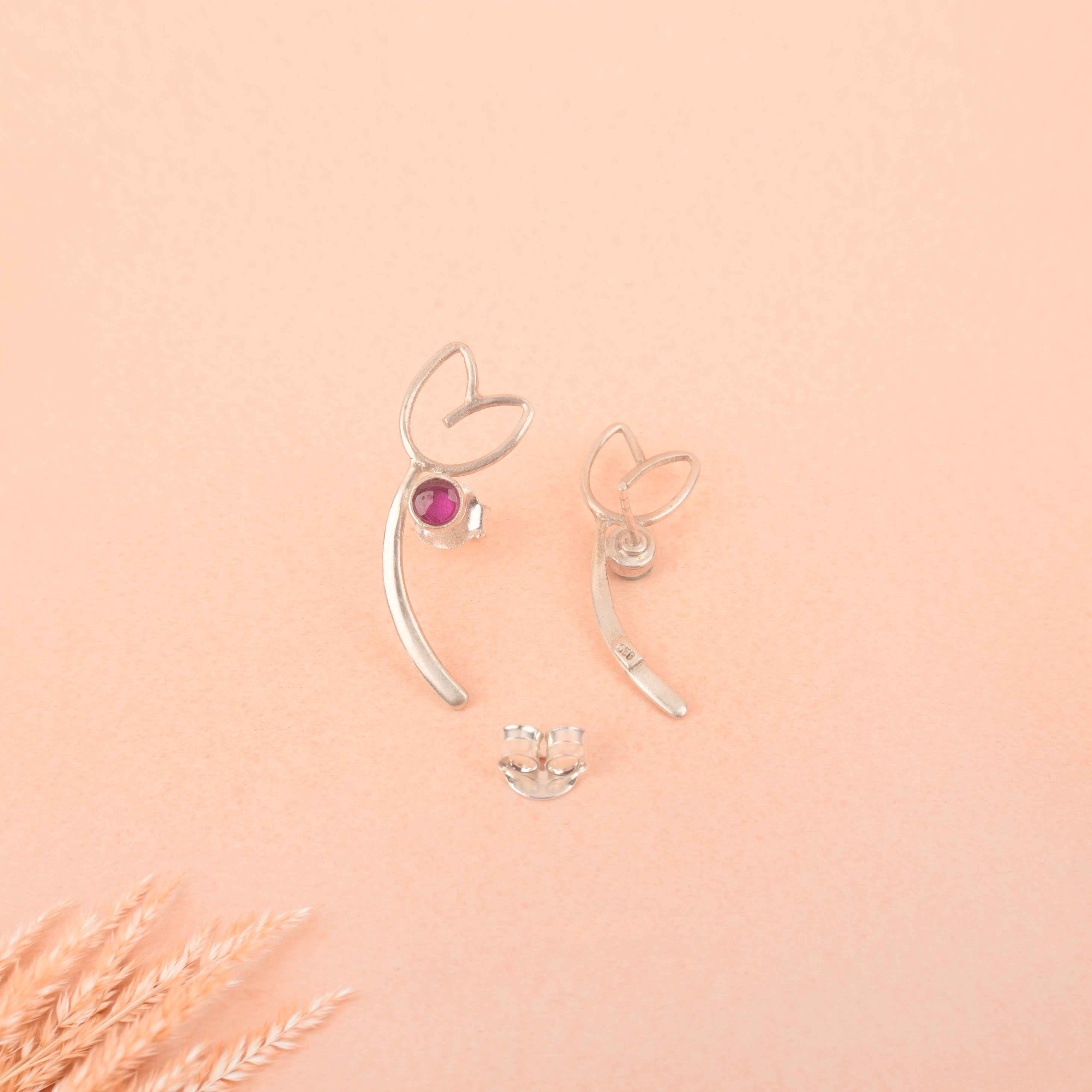 Qurbat Pink Tulip studs