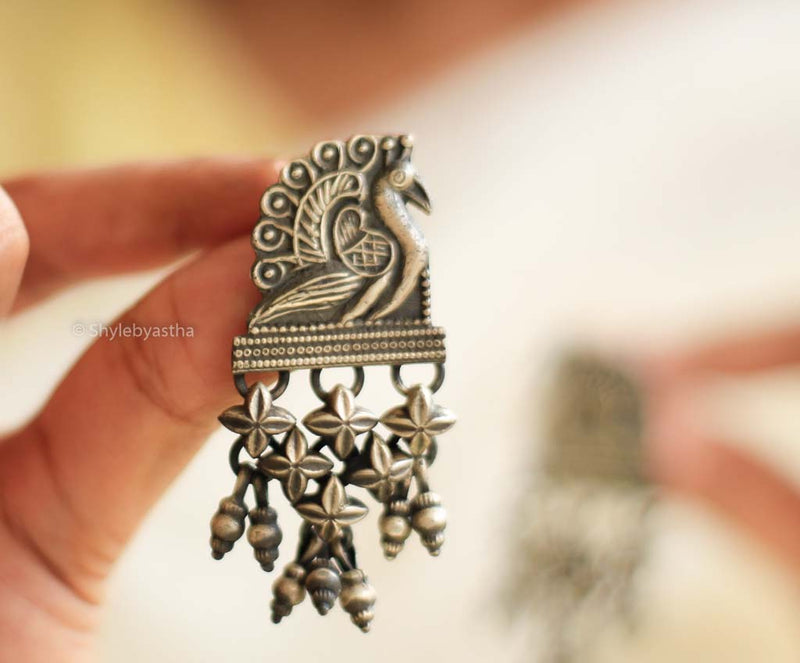 Anvaya Peacock Jali Detailed Earrings