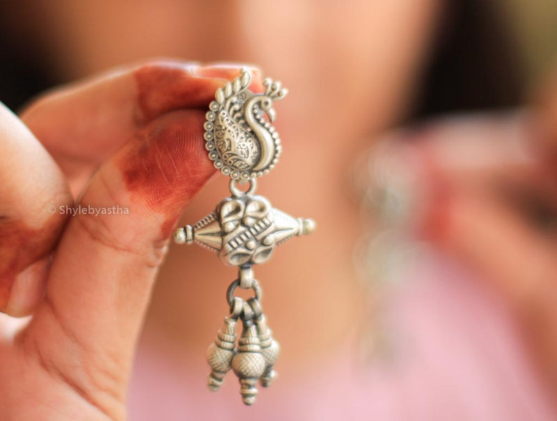 Mizoya Peacock Motif Ghughri Earrings