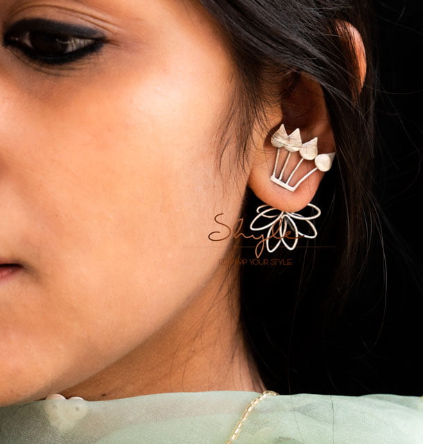 Qurbat Lotus Motif Intricate Studs model