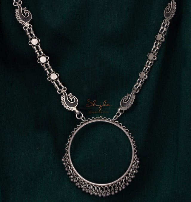 Anvaya Peacock Detailed Ghughri Classic Necklace
