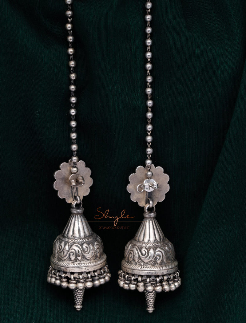 Anvaya flower Motif Chitai Detailed Kaanchain Jhumka