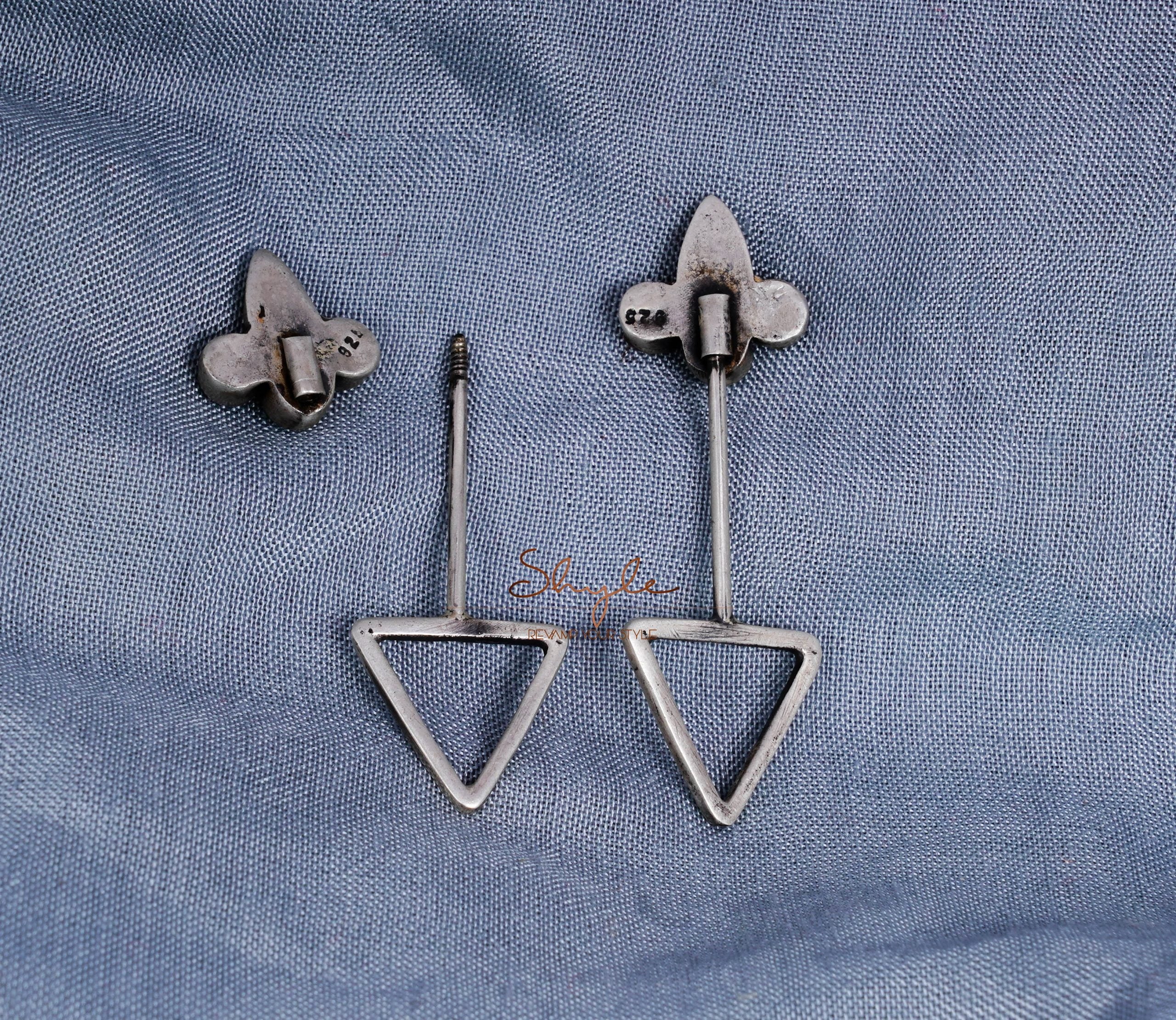 Moh Fine Triangle Drop motif studs back