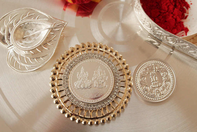 Laxmi Ganesha Silver Coin 99.9 Purity 10gm