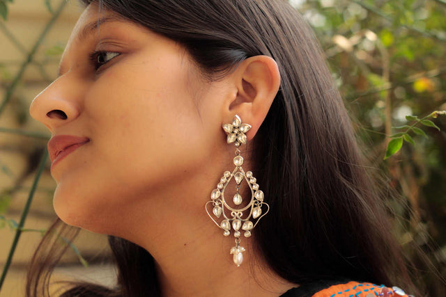 Tattva Kundan Pearl Drop Danglers